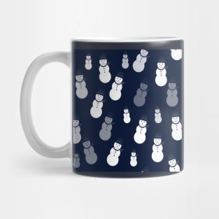 Snowman pattern in blue Mug